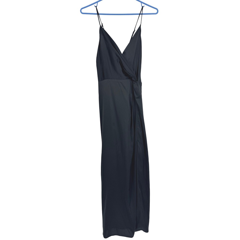 ASTR the Label Black‎ Satin Slip Maxi Dress Sleeveless Size XS